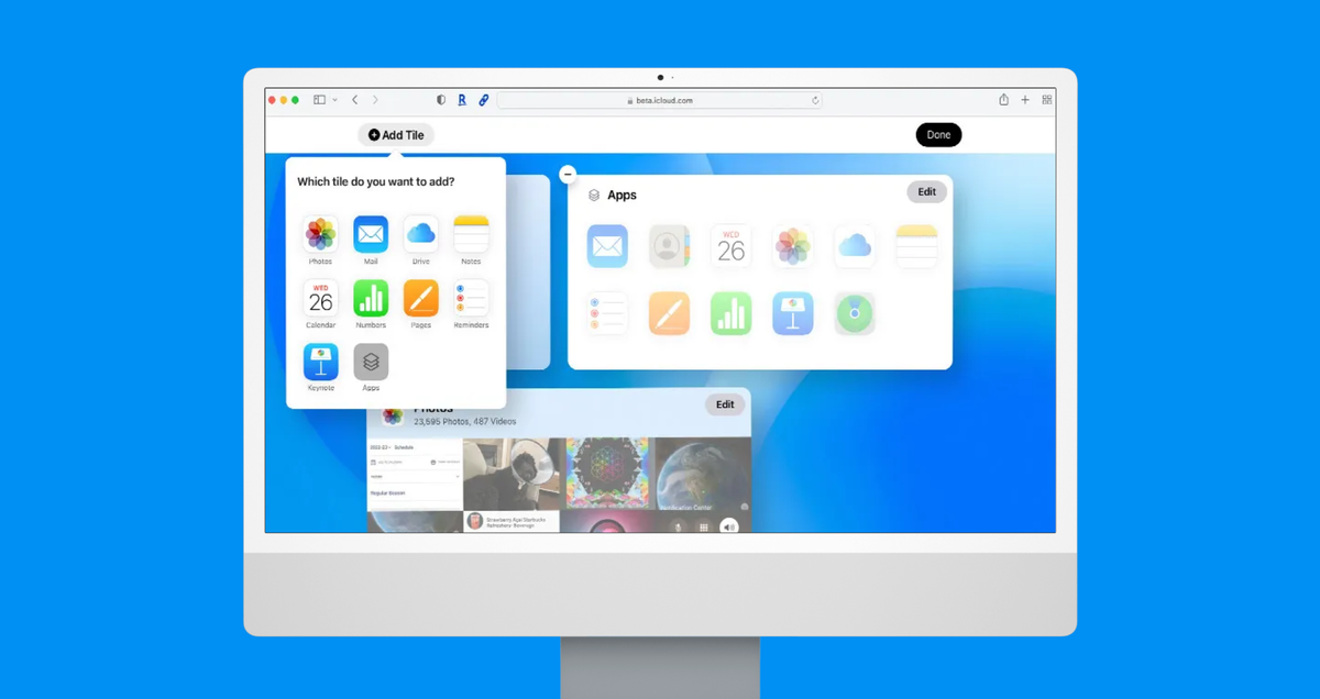 Apple redesigns iCloud website with customizable tiles