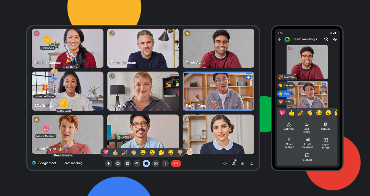 Google Meet is rolling out cute emoji reactions