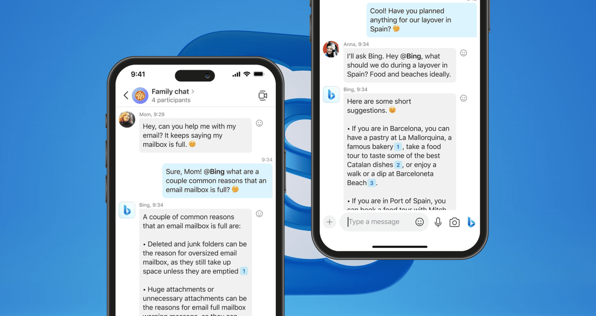 Microsoft adds Bing chatbot features to Skype