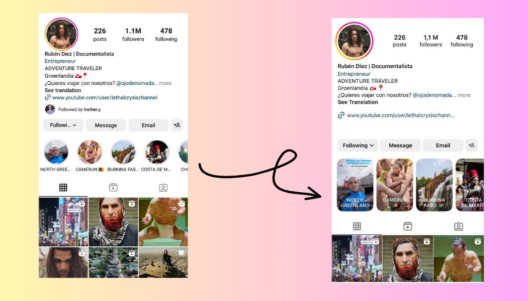Instagram redesigns the highlights section on profile pages