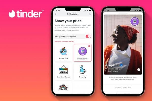 Tinder Releases Pride Stickers for LGBTQ+ Users