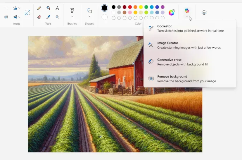 Microsoft Paint receives Copilot features