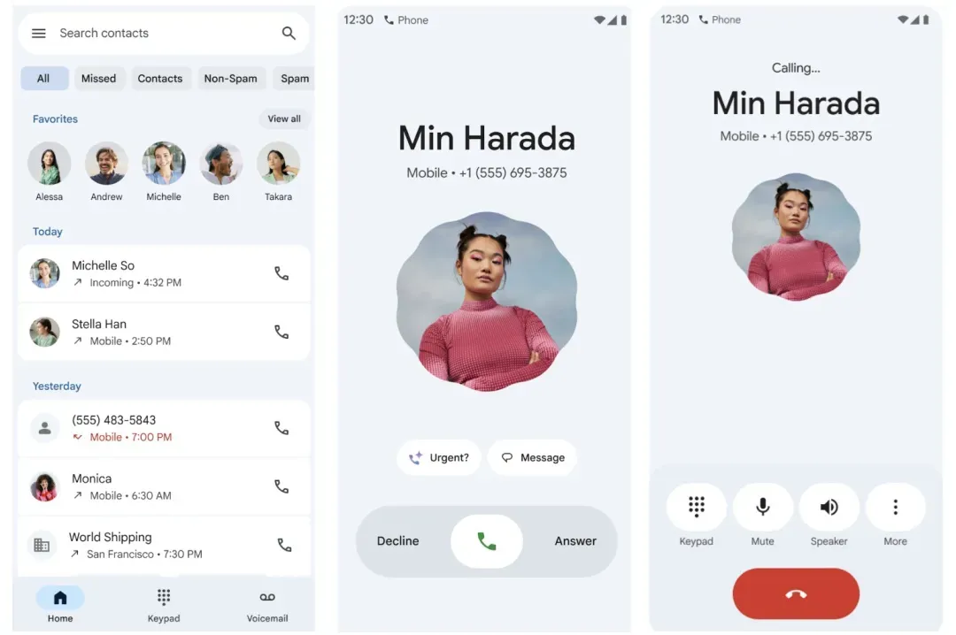 Google redesigned the Phone app with the Material 3 expressive style