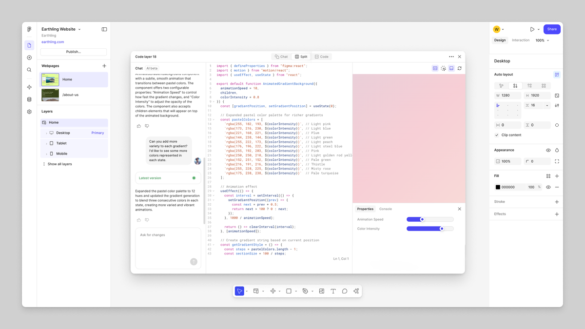 Figma is rolling out code layers for interactive design