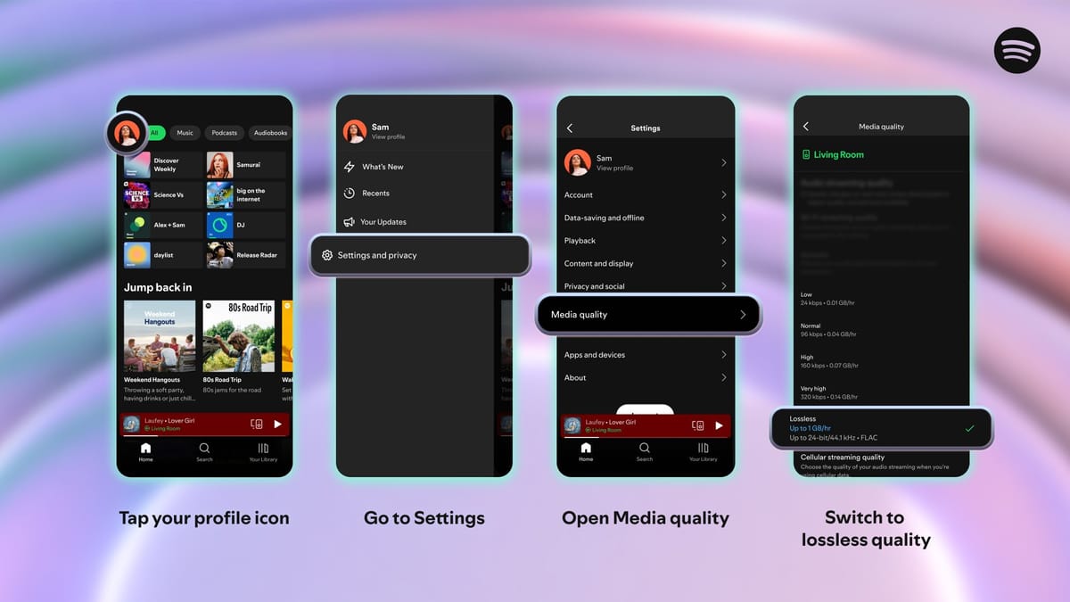 Spotify rolls out lossless audio streaming