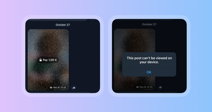 Telegram launched paid posts and almost immediately disabled them on iOS