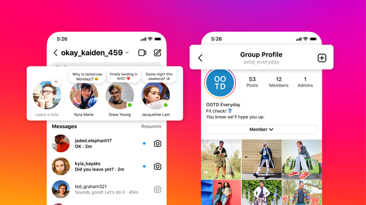 Instagram Introduces Twitter-like Text Notes and Group Profiles
