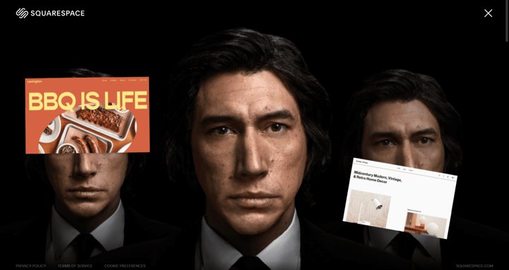 Website builder Squarespace made a creative ad with Adam Driver