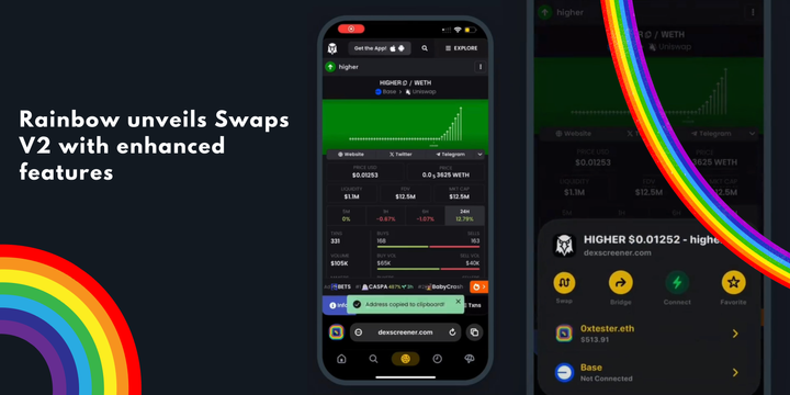 Rainbow upgrades Swaps platform for enhanced mobile trading and user experience
