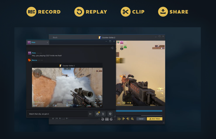 Steam adds new feature: in-game video recording