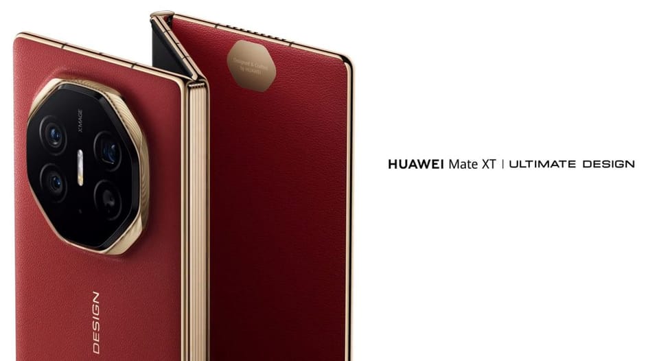 Huawei Mate XT smartphone with a triplescreen fold