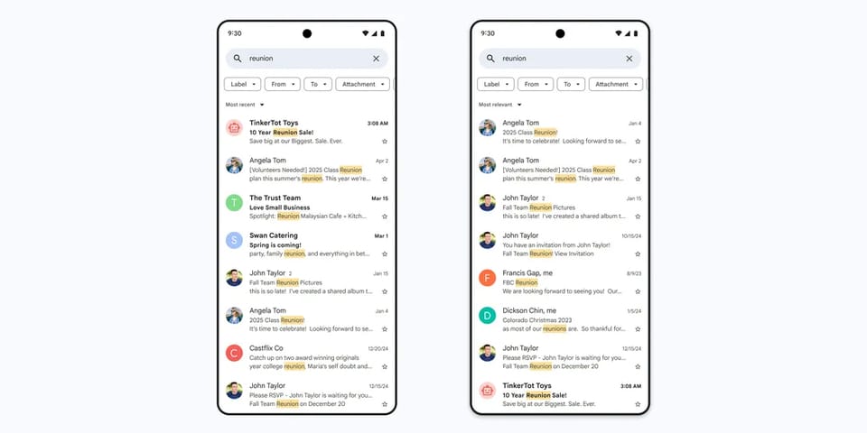 Google enhanced Gmail's search with the use of AI