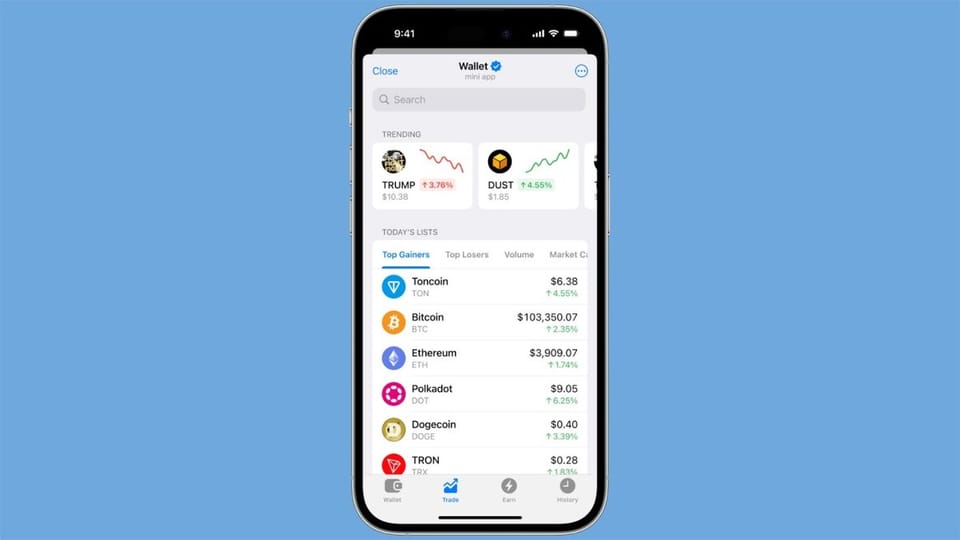 Telegram launches updated crypto wallet with new trading and earning features